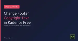 How to change footer copyright text in Kadence free - tutorial featured image