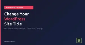 How to Change Your WordPress Site Title tutorial featured image
