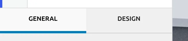 The Footer Bottom row settings showing its General and Design tabs