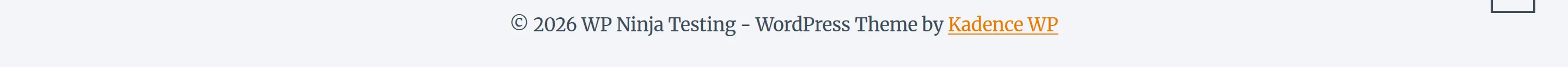 The copyright line as it renders in the bottom footer row