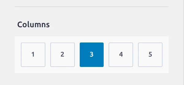 The Columns control on the Footer Top row set to three