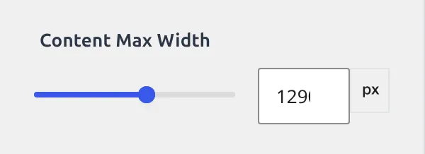 The Layout section with Content Max Width set to 1290 pixels