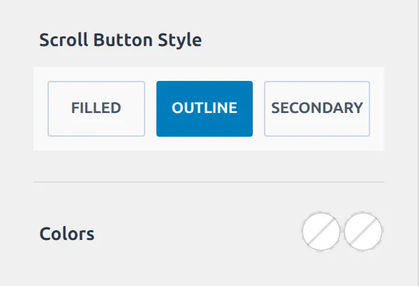The Scroll To Top Design tab with the outline style selected