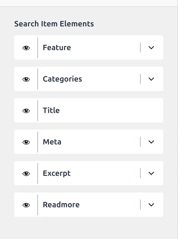 A Kadence sorter control with draggable elements