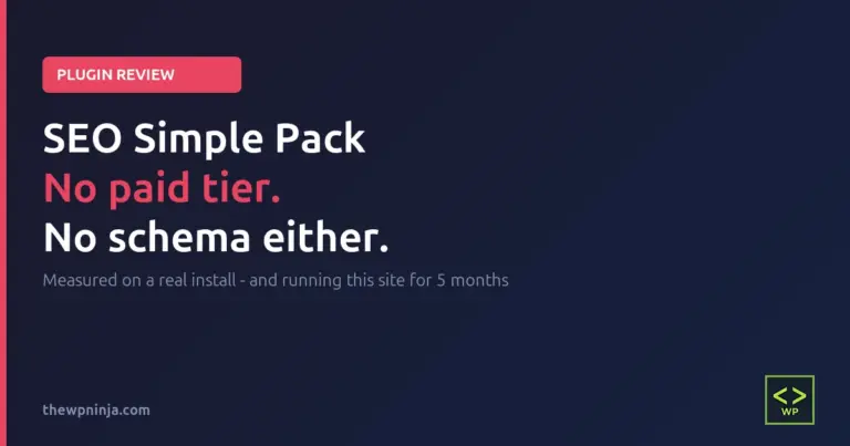 SEO Simple Pack review featured image - no paid tier, no schema either