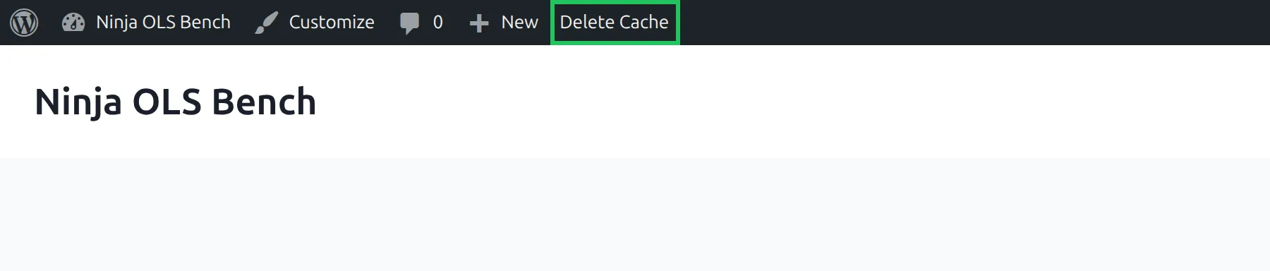 WP Super Cache Delete Cache button in the WordPress admin bar